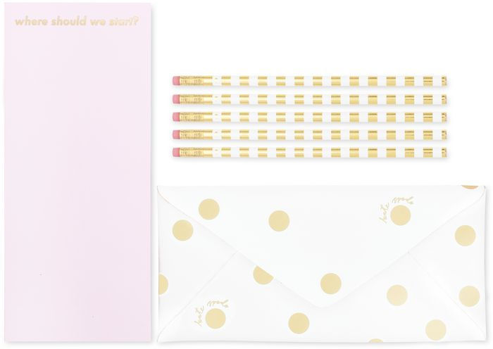 Kate Spade New York Cream with Gold Confetti Pencil Pouch Bag ~ NEW WITH  TAGS