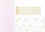 kate spade new york Envelope Pencil Pouch, Gold Dot with Script
