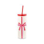 Holiday Bow Tumbler with Straw