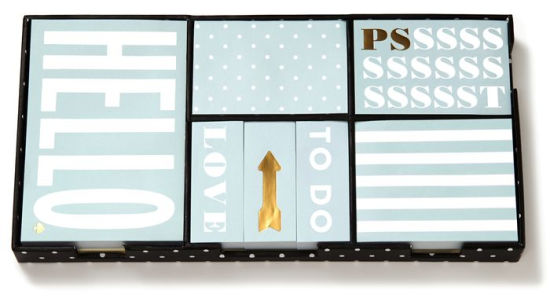 Kate Spade New York Deco Dots Sticky Note Set in Tray