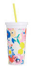 Ban.do Mega Blooms Tumbler with Straw 20 oz