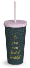 Tumbler with Straw, Falling Dots