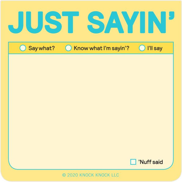 Just Sayin' Knock Knock Sticky Notes (Pastel Version)