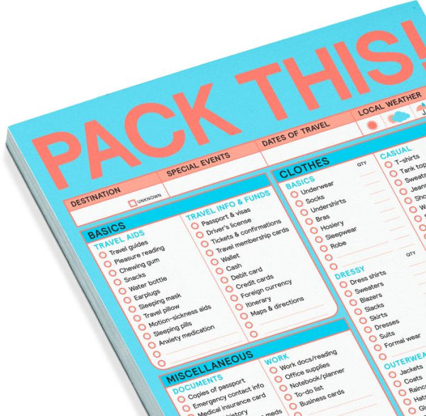 Pack This! Knock Knock Pad (Pastel Version)