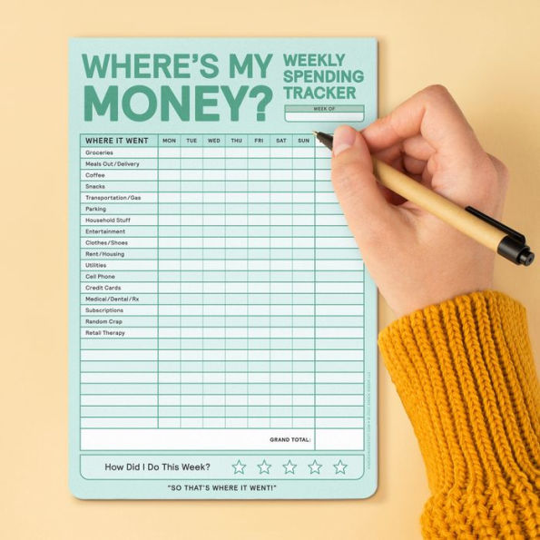 Weekly Money Tracker Knock Knock Pad