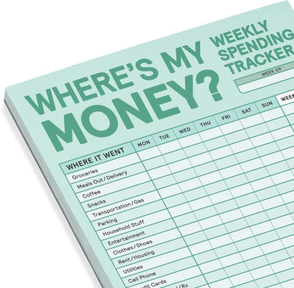 Weekly Money Tracker Knock Knock Pad