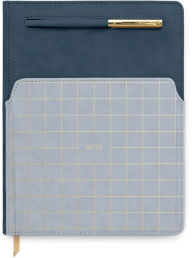 Blue Grid Front-pocket Journal