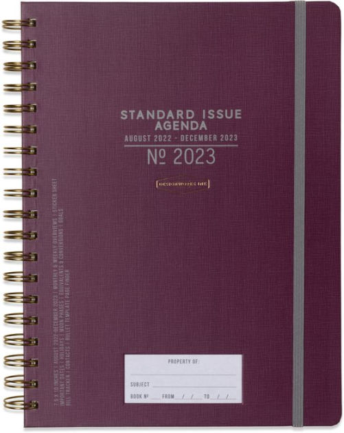 2023 The Standard Issue Planner 17Month Weekly Planner Wine by