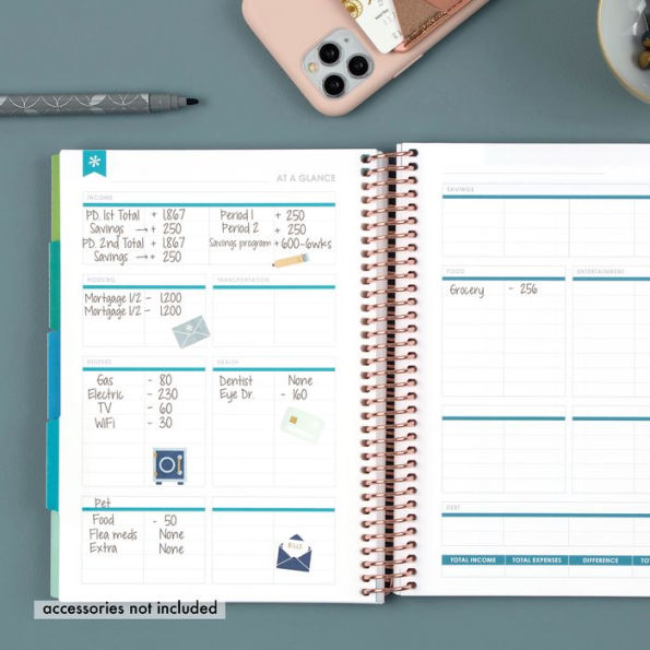 Prompted Budget Planner, Silver/Coiled