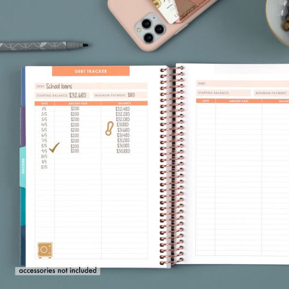 Prompted Budget Planner, Silver/Coiled