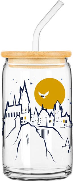 Harry Potter Hogwarts Bamboo Tumbler Cup with Lid and Straw | Holds 20 Ounces