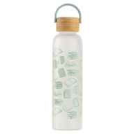 Title: 19oz Glass Water Bottle - Books