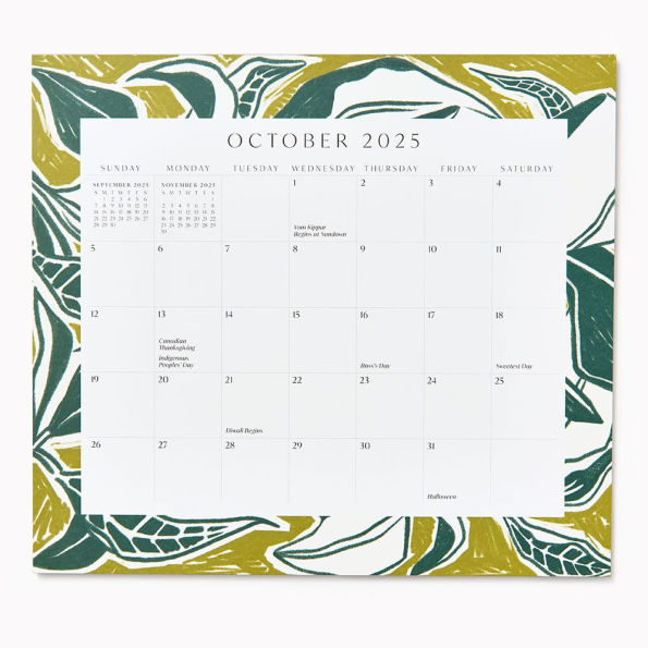 2025-2026 Paper Source Romantic Greenery Monthly Magnetic Calendar