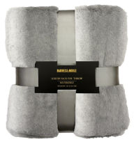 Title: B&N Exclusive Faux Fur Throw - Grey