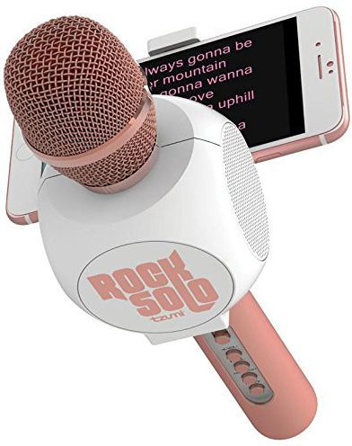 Rock Solo Bluetooth Karaoke Microphone and Speaker - Rose Gold