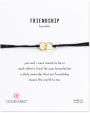 Friendship, Gold double link rings on black silk thread bracelet