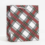 Title: Holiday White Stewart Tartan Medium Gift Bag