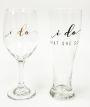 Mr. & Mrs. Stemmed Wine Glass and Beer Pilsner Set