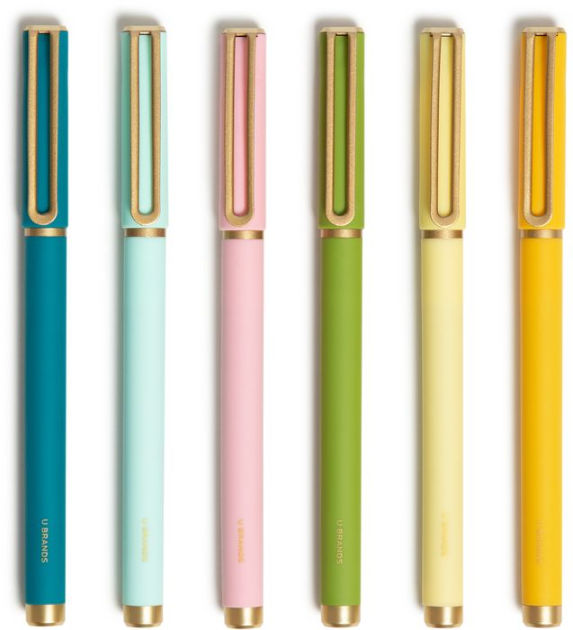 U Brands Classic Catalina Felt Tip Pens, Office Supplies, Soft Touch  Barrel, Rose Gold Accents, Medium Point, 1.0mm, 3 Count