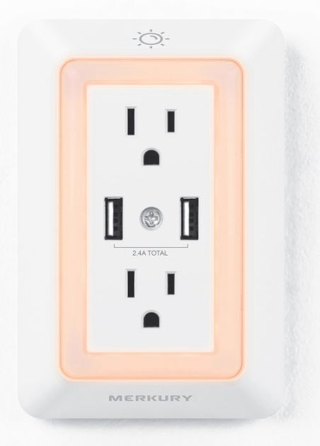 merkury usb night light wall plate