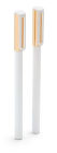 Poppin White + Gold Tip-Top Rollerball Pens With Black Ink, Set of 2