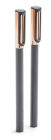 Poppin Dark Gray + Copper Tip-Top Rollerball Pens With Black Ink, Set of 2
