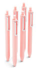Poppin Blush Retractable Gel Luxe Pens With Black Ink, Set of 6