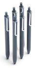 Poppin Dark Gray Retractable Gel Luxe Pens With Black Ink, Set of 6