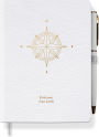 Compass Faux Leather Journal with Pen