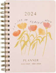 2024 Fringe Morgan Harper Nichols Garden Flowers Blush 17-Month Weekly Paperback Spiral Planner
