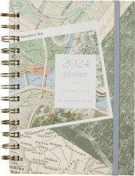 2024 Fringe Maps Collage 17-Month Paper Wrapped Hardcover Spiral Petite Planner