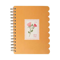 Title: Scallop Stamp Mustard Spiral Diecut Journal