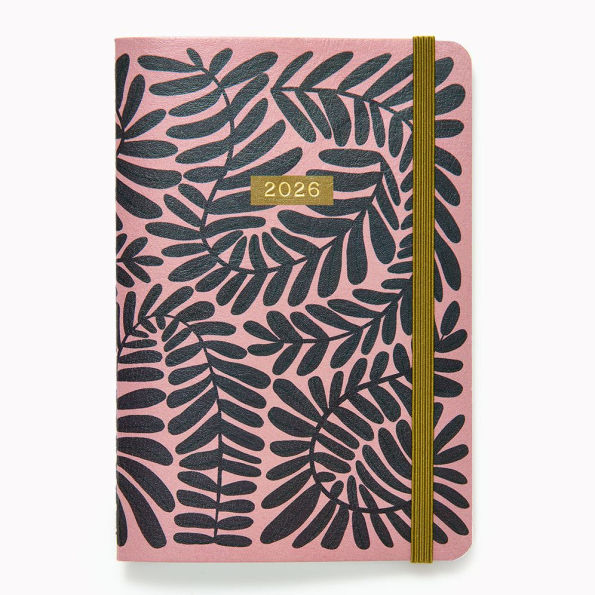 2025-2026 Paper Source Romantic Greenery Monthly Pocket Planner
