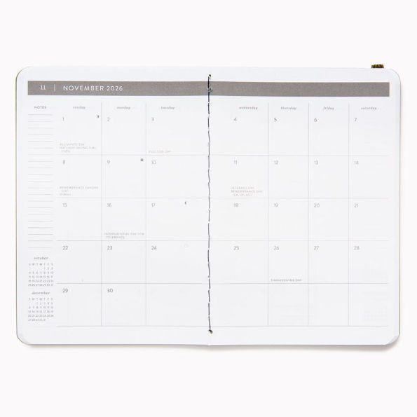 2025-2026 Paper Source Romantic Greenery Monthly Pocket Planner