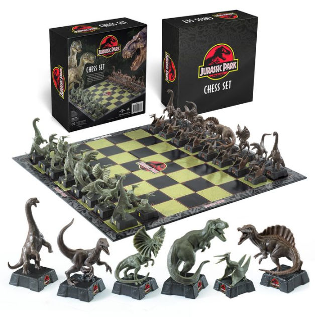 XADREZ JURASSIC PARK - TABULEIRO THE NOBLE COLLECTION - PEÇAS EM FORMA -  Dinoloja - A melhor loja de dinossauros de coleção do Brasil!