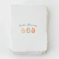 Easter Blessings Letterpress Greeting Card with Watercolor Easter Eggs