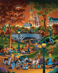 Title: Dog Walkers, Hand-Cut Wooden Jigsaw Puzzle (100 Pieces)