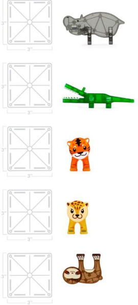 MAGNA-TILES Jungle Animals 25-Piece Magnetic Construction Set, The ORIGINAL Magnetic Building Brand