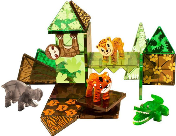 MAGNA-TILES Jungle Animals 25-Piece Magnetic Construction Set, The ORIGINAL Magnetic Building Brand