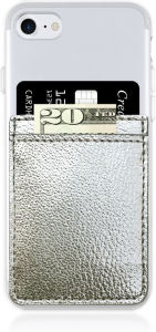 Title: Silver Faux Leather Phone Pocket