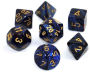 Scarab Royal Blue/gold 7 Die Set Polyhedral