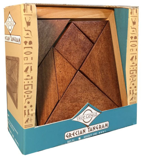 True Genius Grecian Tangram Wooden Brainteaser Puzzle by Project Genius