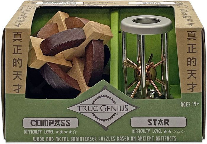True Genius Compass and Star Puzzle Wooden Brainteaser Puzzle by Project  Genius