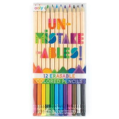 Helix Oxford Erasable Coloring Pencils - Assorted Colors - Pack of 12