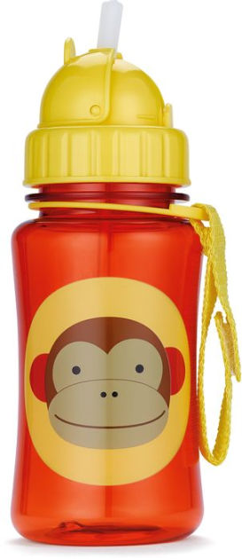 Skip Hop ZOO STRAW BOTTLE FOX Kids Straw Pop-Up Drinking Bottle BN