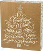 O Christmas Tree Gold Shimmer Illustrated Box Sign (7x8)