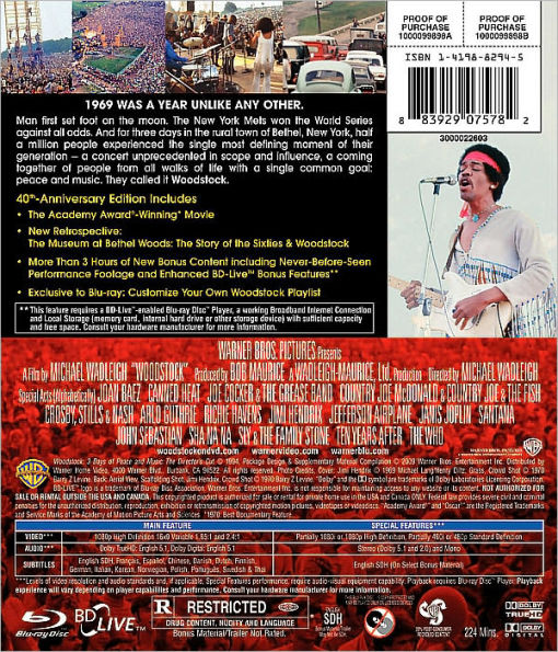 Woodstock [Director's Cut] [40th Anniversary] [Ultimate Collector's Edition] [2 Discs] [Blu-ray]