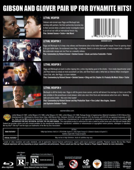 Lethal Weapon Collection: 4 Film Favorites [4 Discs] [Blu-ray]