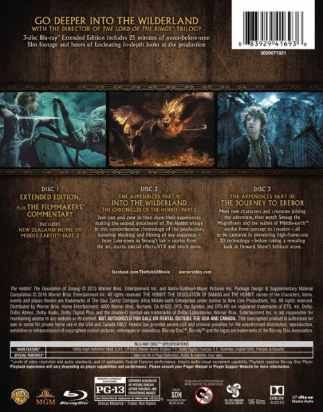 The Hobbit: The Desolation of Smaug [Extended Edition] [Blu-ray]