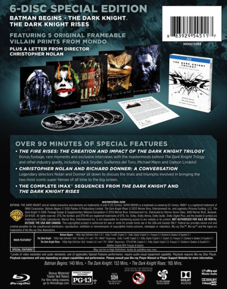 The Dark Knight Trilogy [Blu-ray] [6 Discs]